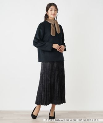 Leilian シルク混 ツイードセットアップ ノーカラー CLARIDGE 着よ