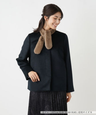 Leilian　レリアン　ジャケット　ミドルコート　カシミヤ混　ブラック　L 1240001143160_1.jpg
