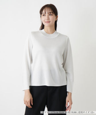 ＜Leilian plus house (Women/大きいサイズ)＞【店舗人気】ラメハイネックニット【Ｌｅｉｌｉａｎ　ＷＨＩＴＥ　ＬＡＢＥＬ】