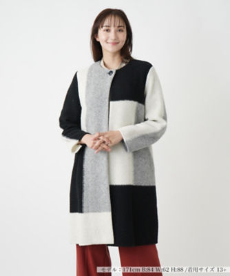 ＜Leilian plus house (Women/大きいサイズ)＞カラーブロックニットコート【ＴＨＥ　ＮＥＷ】