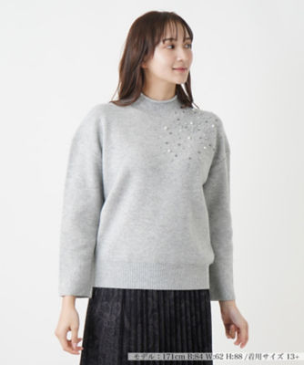 ＜Leilian plus house (Women/大きいサイズ)＞ビジューハイネックニット【ＴＨＥ　ＮＥＷ】