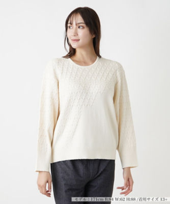 ＜Leilian plus house (Women/大きいサイズ)＞クルーネックニット【ＴＨＥ　ＮＥＷ】