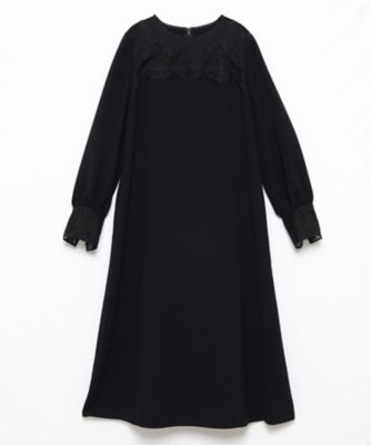 美品LANVIN ランバンレース付きフェイクレザーブラウスリボン
