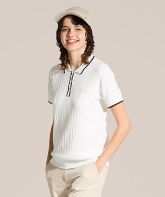 Munsingwear/マンシングウェア １４ゲージ　針抜きジャカード　ニットポロシャツ