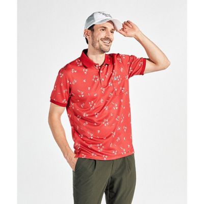 マンシングウェア　Ｍｕｎｓｉｎｇｗｅａｒ　サンスクリーンＮＩＲヨットモチーフ総柄プリント半袖ポロシャツ