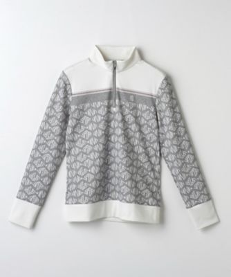 LANVIN SPORT/ランバン　スポール ロゴプリントハーフジップ長袖シャツ【吸汗速乾蓄熱保温】