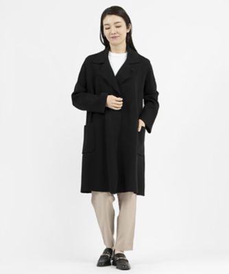 ＜MADAM JOCONDE (Women)＞マダム　ジョコンダ　ＭＡＤＡＭ　ＪＯＣＯＮＤＥ　リバーシブル編み　紡毛ニットコート