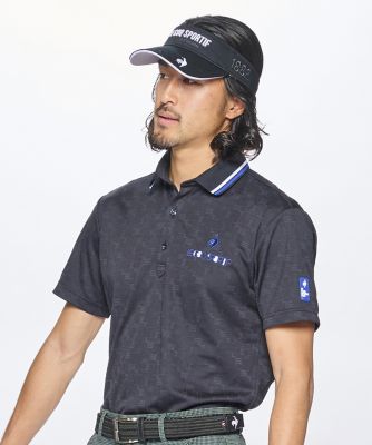 ルコックスポルティフ　ゴルフ　ｌｅ　ｃｏｑ　ｓｐｏｒｔｉｆ　ｇｏｌｆ　カラーブロックグラフィックジャガード半袖ポロシャツ