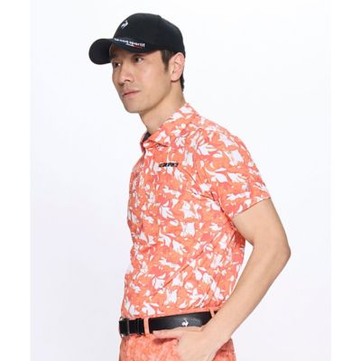 le coq sportif GOLF COLLECTION/ルコックスポルティフ（ゴルフ） ルコックスポルティフ　ゴルフ　ｌｅ　ｃｏｑ　ｓｐｏｒｔｉｆ　ｇｏｌｆ　【ＲＩＪＯＵＭＥ】ストレッチフォーサーシャツ　－リーフ柄－