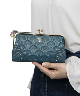 アナスイ　ＡＮＮＡ　ＳＵＩ　ピーコック　二つ折り口金長財布