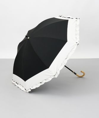 ビューランス/ビューランス バイカラーフリル晴雨兼用パラソル（１段スライドショート）