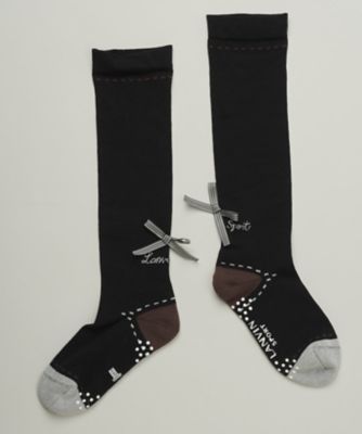 ランバン　スポール　ＬＡＮＶＩＮ　ＳＰＯＲＴ　【ＳＵＭＭＥＲ　ＦＡＩＲ対象】リボン付きハイソックス【足底パイル／滑り止め】【返品不可商品】