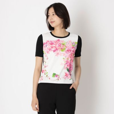 MADAM JOCONDE (Women)/マダム　ジョコンダ マダム　ジョコンダ　ＭＡＤＡＭ　ＪＯＣＯＮＤＥ　花柄パネルプリント　ニットプルオーバー