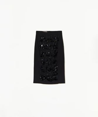 ＜PLAN C (Women)＞スパンコール刺繍付きミディスカート　５１．ＧＯＣＡＦ０１ＲＦ０ＴＮ０２４