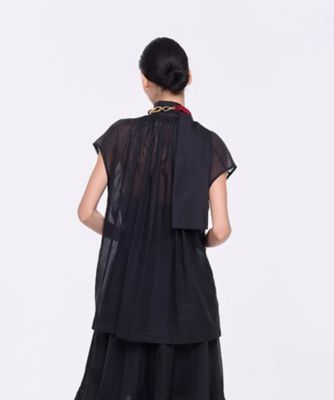 オーガンザスカーフ付きトップス