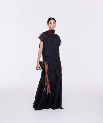 オーガンザスカーフ付きトップス