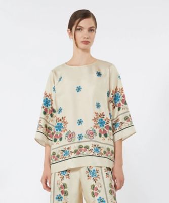 ＜Weekend Max Mara (Women) ＞サンバ　ピュア　シルク　プリント　ブラウス　５１１１０６６２０６