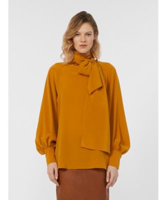 美品 MaxMara ウィークエンドマックスマーラ シルク100%シャツ 総柄 グイド ピュアシルク クレープデシンシャツ