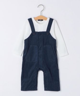 ＜SHIPS (Baby&Kids)＞フェイク　オーバーオール　ロンパース　５１２ー８７ー０００１