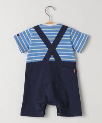 限定値下【新品、未使用】SANDAST バーボンジュニア　NAVY 伊勢丹限定色 フェイク サスペンダー ロンパース 512ー88ー0001 | SHIPS