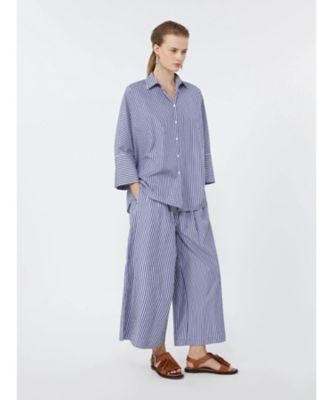 MAX MARA リネン パンツスーツ ヘリンボーン 洗濯可 オットーネ ピュア コットン ポプリン パンツ 5131126206