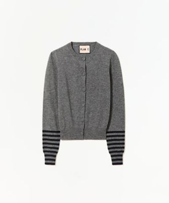 プランシー PLAN C ストライプ編み ウール Vネックニット マルーン 36[EPD] 新品プランシー PLAN C ストライプ編み ウール Vネックニット