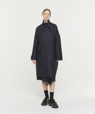 ダブルウール スカーフ付きコート 52