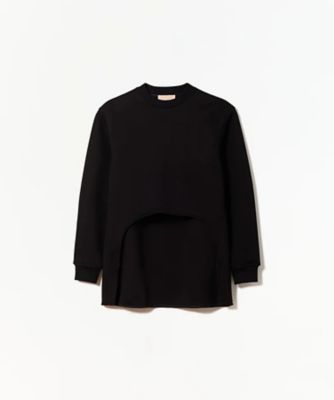 ＜PLAN C (Women)＞ジャージ　アシンメトリックカラーレススウェットシャツ　５２．ＦＬＣＪＧ５７Ｋ００ＴＶ０２８