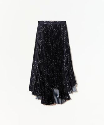 PLAN C (Women)/プランシー シアノタイプツイル プリーツスカート 52.GOCAB05BEZTP116 WHITE FLOWER/BLUE BASE ロングスカート【三越伊勢丹/公式】