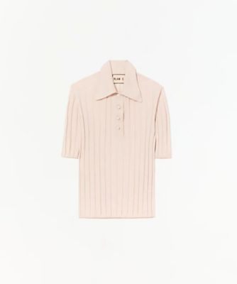 ＜PLAN C (Women)＞ライトメリノウールポロニット　５２．ＰＰＣＭＧ５１Ｊ００ＦＷ００３
