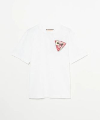PLAN C (Women)/プランシー 日本限定 アーカイブファブリックのピン付Tシャツ(ORANGE PINK FLORAL)