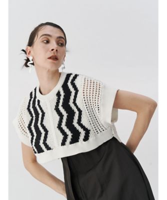 ＜UN3D.＞【予約商品】ＣＲＯＣＨＥＴ　ＷＡＶＥ　ＴＯＰ　＊５２２５４２６０１１０１