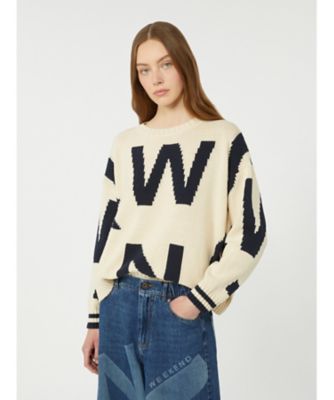 ＜Weekend Max Mara (Women) ＞チェレブレ　パターンド　コットン　クルーネック　ニット　５３６１１７６１０６