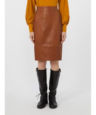 ＜Weekend Max Mara (Women) ＞【送料無料】パパイレ　ナッパレザースカート　５４０６０１５６０６