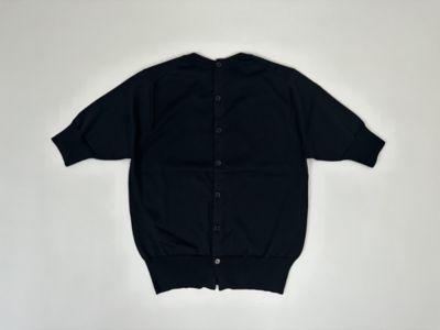 半袖ニットプルオーバー COTTON BACK BUTTON