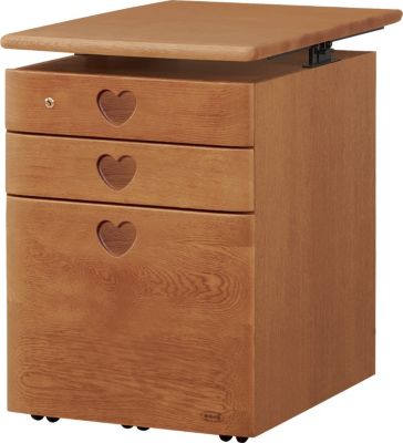 浜本工芸 (Baby & Kids)/ハマモトコウゲイ No.57 ワゴン 昇降袖A ダークオーク 机・デスク【三越伊勢丹/公式】