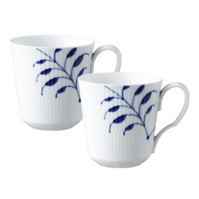 ＜ROYAL COPENHAGEN＞ブルーフルーテッド　メガ　マグ　Ｓ　ペア