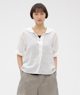 極美品 マーガレットハウエル LINEN VOILE リネンシャツ 麻 ブルー シャツ LINEN VOILE SHIRT 5786152206
