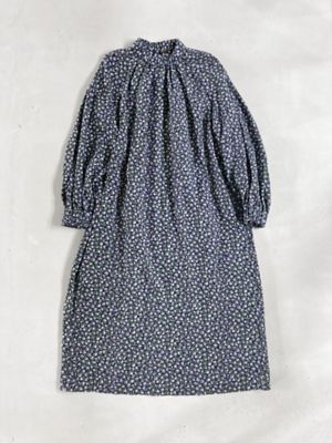 ＜R & D.M.Co-/OLDMAN’S TAILOR＞ＣＯＴＴＡＧＥ　ＦＬＯＷＥＲ　ＨＩＧＨ　ＮＥＣＫ　ＲＡＧＬＡＮ　ＤＲＥＳＳ