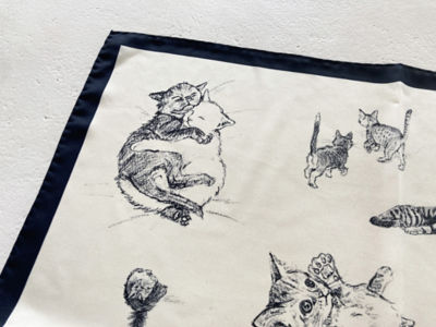 オールドマンズテーラー スカーフ　ネコ SKETCH BOOK PANEL SILK SCARF | R & D.M.Co