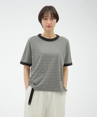 MARGARET HOWELL (Women)/マーガレット・ハウエル カットソー　ＣＯＴＴＯＮ　ＬＩＮＥＮ　ＳＴＲＩＰＥ　ＪＥＲＳＥＹ　５９５５１６８５０４