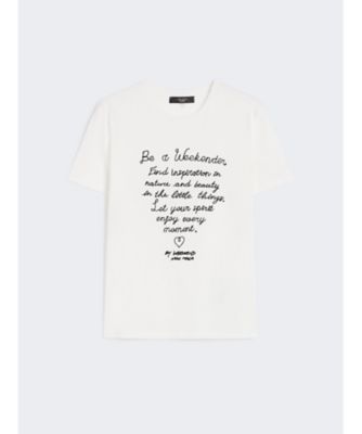 マックスマーラ コットン プリントＴシャツ ホワイト Weekend Max Mara - マックスマーラ コットン プリントTシャツ