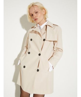 ウールダブルフェイス カラーレス ショートトレンチコート | GALERIE