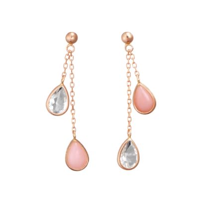 ＜festaria bijou SOPHIA (Women)＞Ｋ１８ＰＧ　オパール／トパーズ　ピアス