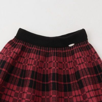 チェックジャカード　ニットスカート　６０４４１１５