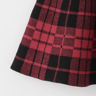 チェックジャカード　ニットスカート　６０４４１１５