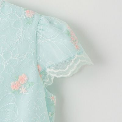 花刺繍チュールレース　ワンピース　６０４４６０６