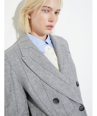 ［美品］CLEL ダブルブレスト 送料無料】イアメス ダブルブレスト フランネル ジャケット