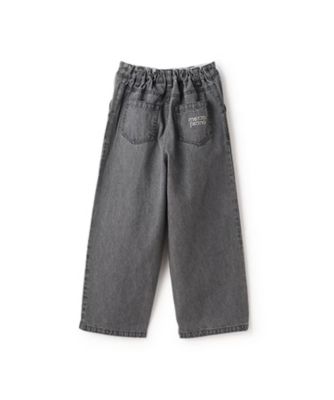 リボン　デニムワイドパンツ　６０５１１０６
