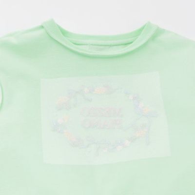 フラワーリース　７分袖Ｔシャツ　６０５１２０１
